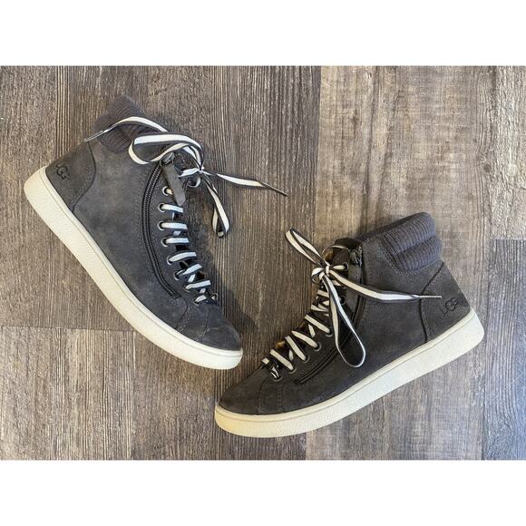 UGG Shoes - Ugg Shoes Womens Size 7 Gray Olive Trainer Casual Suede High Top Basic Sneakers